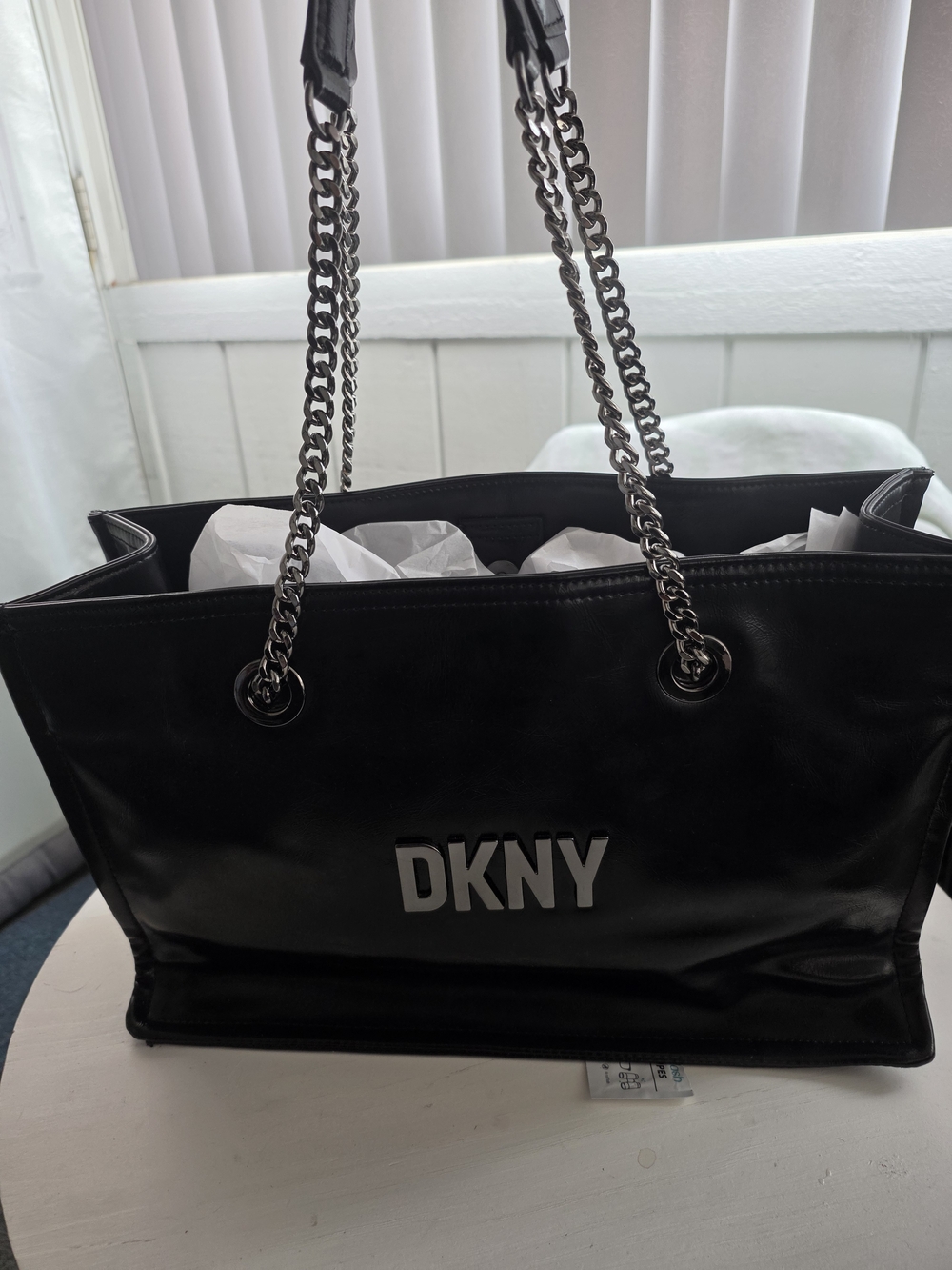 DKNY Black Chain-Handle Tote Bag